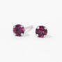 14kt White Gold 3mm February Amethyst Crystal Ear Piercing Kit with Ear Care Solution,