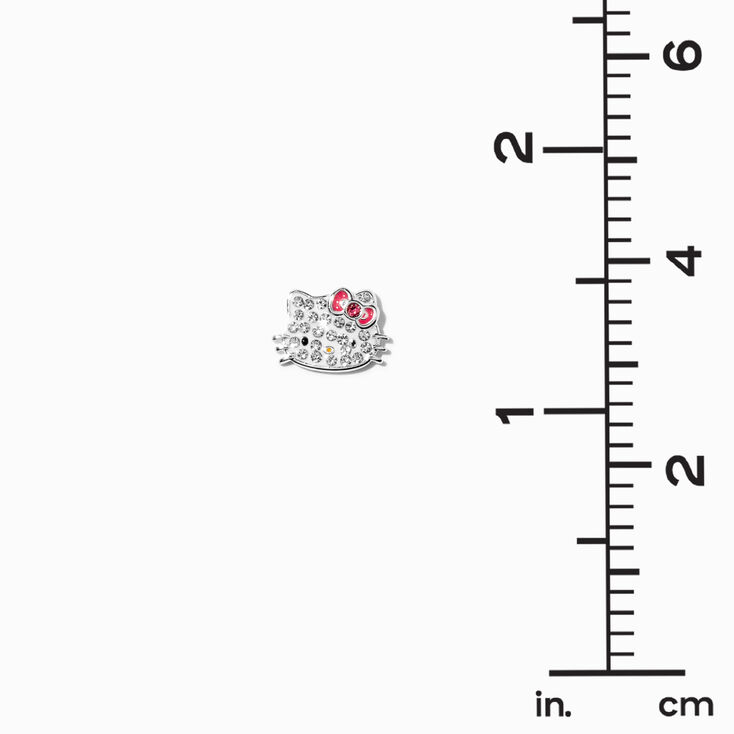 Sterling Silver Hello Kitty&reg; Pav&eacute; Crystal Stud Earrings,