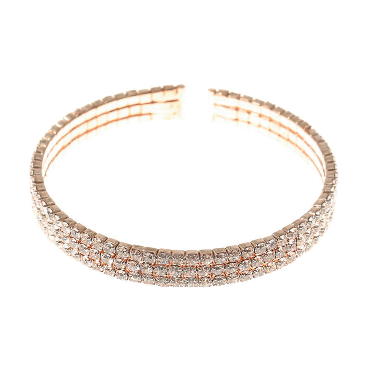 Rose Gold Crystal Cuff Bracelet,