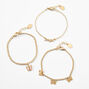 Gold Butterfly &amp; Angel Chain Bracelets - 3 Pack,