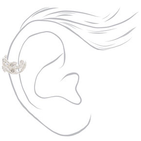 Silver Vintage Crystal Lace Ear Cuff,
