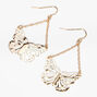 Gold 2&quot; Filigree Butterfly Drop Earrings,