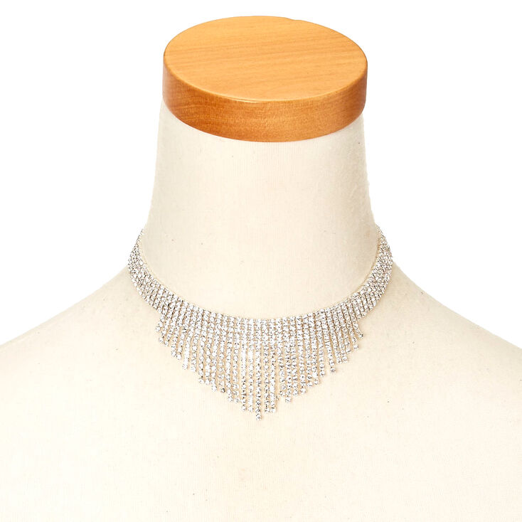 Rhinestone Fringe Choker,