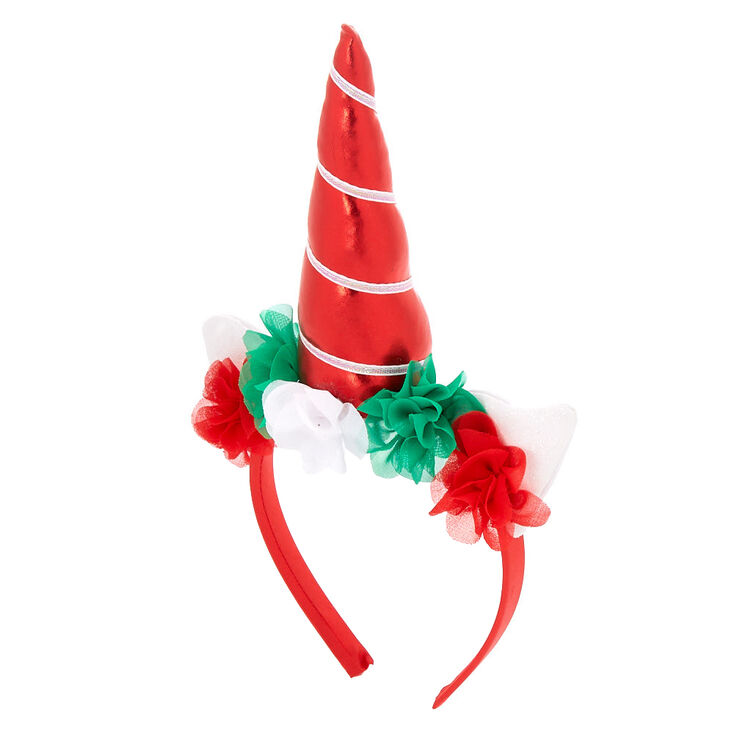 Christmas Unicorn Floral Headband Red Icing Us