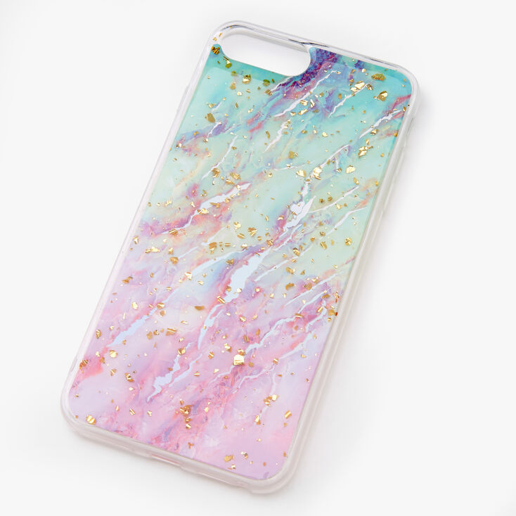 gold flecked pastel marble phone case fits iphone 6 7 8 plus