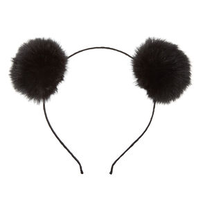 Black Pom Poms Headband,