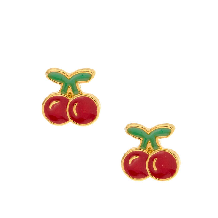 Gold Plated Cherry Bomb Earrings,