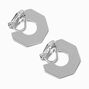 Silver-tone Geometric 20MM Clip-On Hoop Earrings,