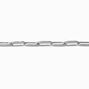 Silver-tone Stainless Steel Textured Paperclip Chain Bracelet,