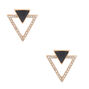Gold Double Triangle Stud Earrings,