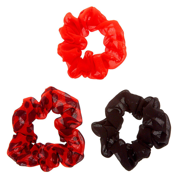 Leopard Print Hair Scrunchies - 3 Pack,