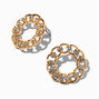 Gold-tone Crystal Circle Knot 1&quot; Drop Earrings ,
