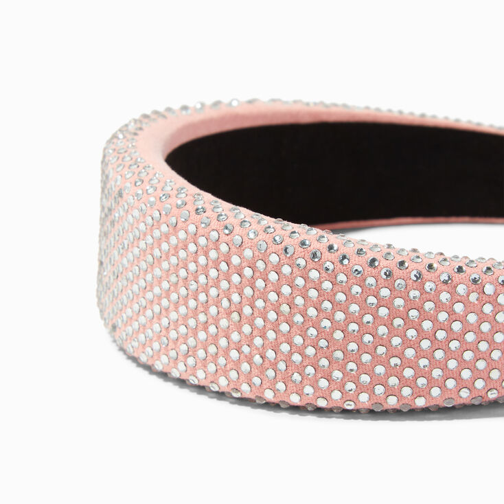 Embellished Puffy Headband - Silver/Pink,