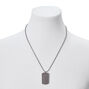Silver Dog Tag Pendant Chain Necklace,