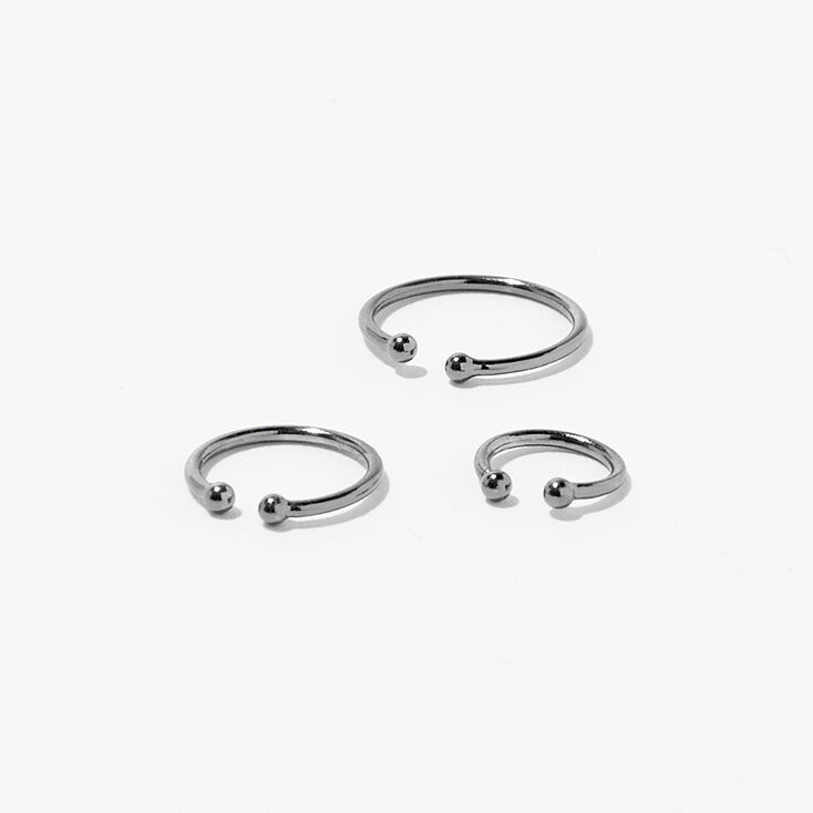 Black Mixed Faux Nose Rings &#40;3 Pack&#41;,