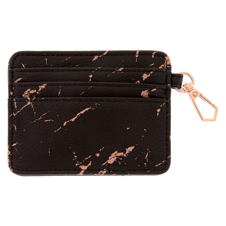 Black & Rose Gold Marbled ID Holder,