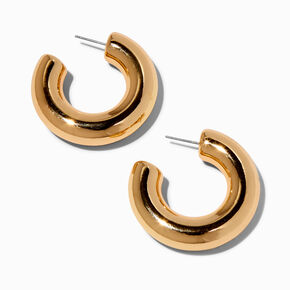 Chunky Gold-tone 40MM Tube Hoop Earrings,