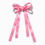 Pink Satin Pearl Long Tail Bow Hair Clip,