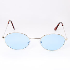 Slim Oval Sunglasses - Blue,