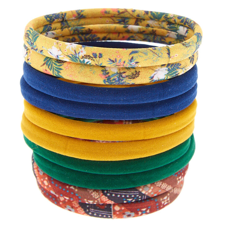 Rolled Vintage Floral Hair Ties - 10 Pack,