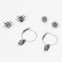 Silver Spider Web Skeleton Mixed Earrings - 3 Pack,