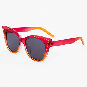 Ombre Sunset Studded Cat Eye Sunglasses,