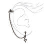Hematite Snake Cuff Connector Earrings,