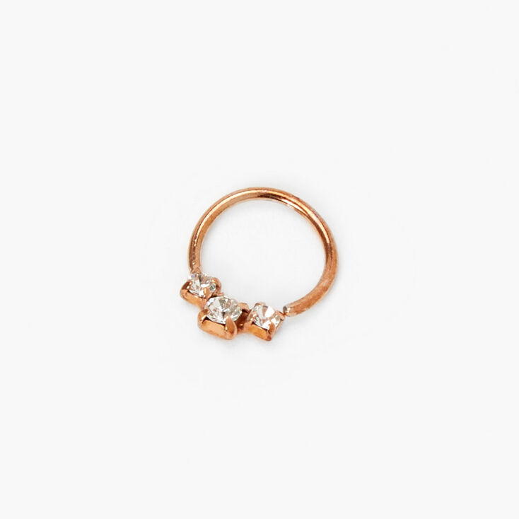 Rose Gold Crystal Cartilage Hoop Earring,