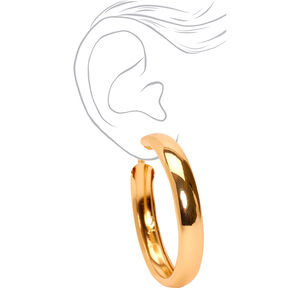 Gold 50MM Tube Hoop Earrings,