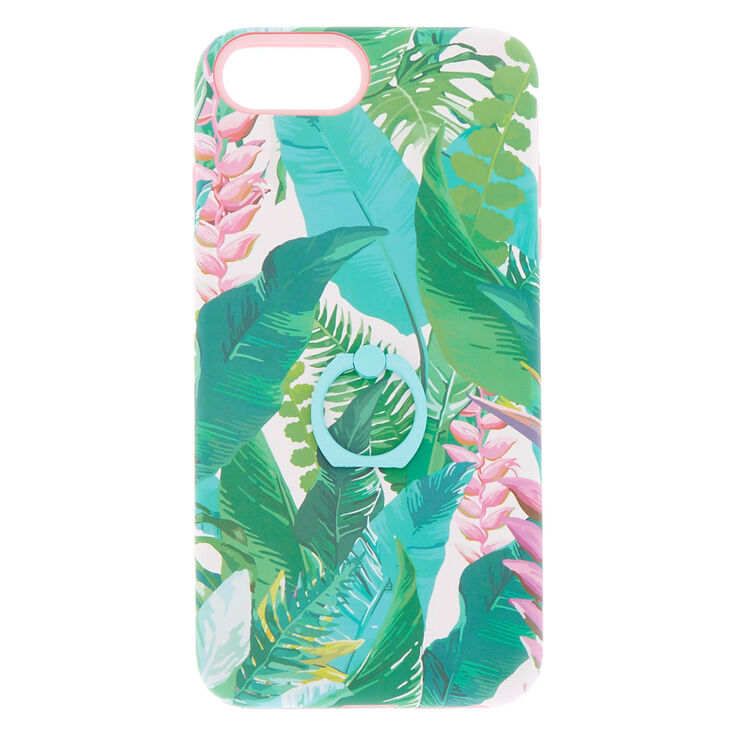 Tropical Leaves Square Protective Phone Case - Fits iPhone 6/7/8 Plus,