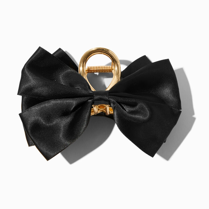 Gold-tone Black Double Bow Hair Claw,