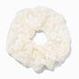 Embroidered Floral Mesh Hair Scrunchie - White,