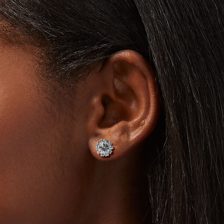 Silver Rhinestone Halo Jewelry Set - 4 Pack,
