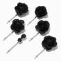 Black Flower Bobby Pins - 6 Pack,