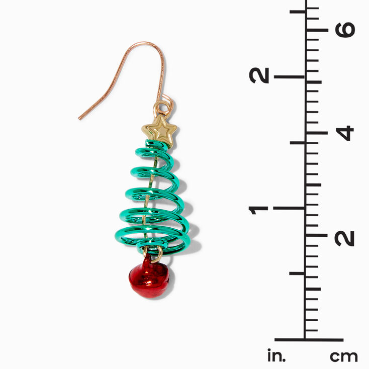 Spiral Christmas Tree 1.5&quot; Drop Earrings,