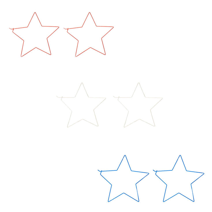100MM Star Hoop Earrings - 3 Pack,