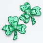 St. Patrick&#39;s Day Green Shimmer Shamrock Snap Hair Clips - 2 Pack,