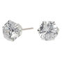 Sterling Silver Cubic Zirconia Round Stud Earrings - 10MM,