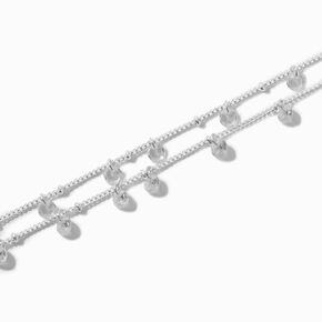 Silver Crystal Confetti Charm Multi-Strand Bracelet,