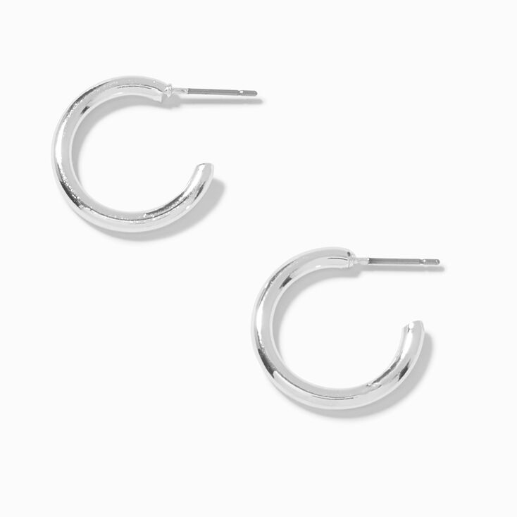 Silver-tone Post Back 20MM Hoop Earrings,