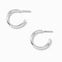 Silver-tone Post Back 20MM Hoop Earrings,