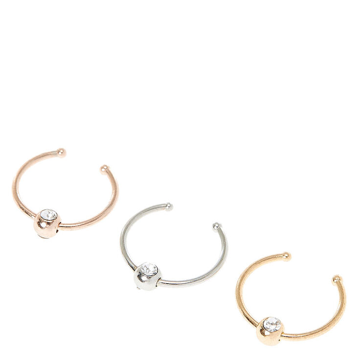 Three Pack Beaded Nose Hoops,