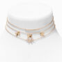 Gold Filigree Butterfly Choker Necklaces - 3 Pack,