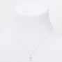 Silver Cubic Zirconia Single Teardrop Rhinestone Pendant Necklace,