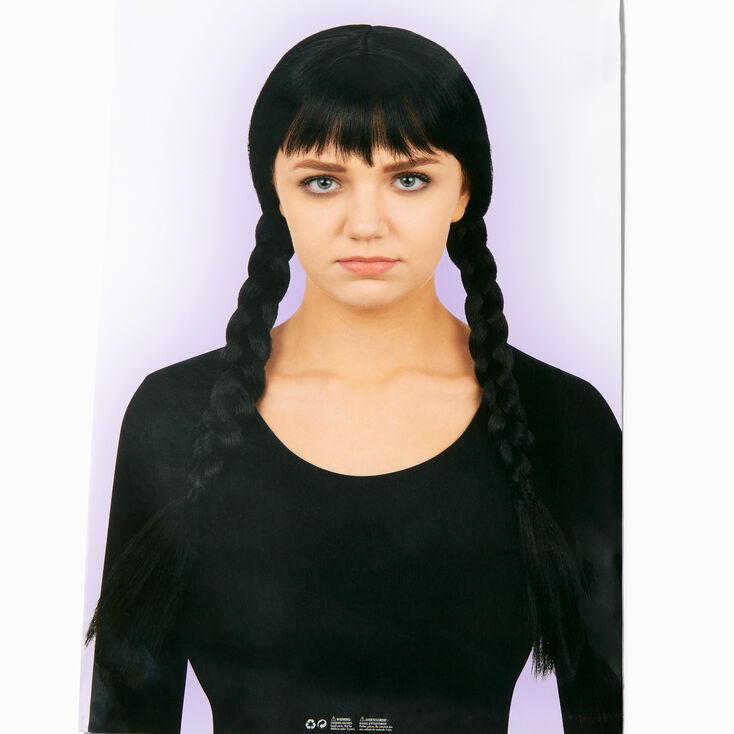 Black Braided Pigtails Wig,