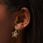 Gold-tone Wire Flower Earring Stack Set - 6 Pack,