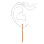 Gold 2&quot; Crystal Bar Drop Earrings,