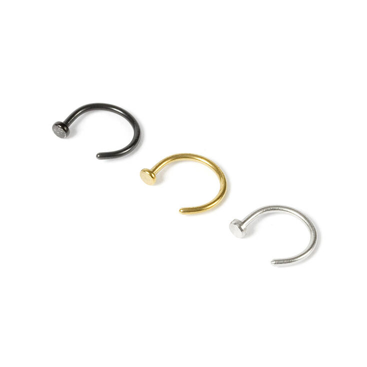 20G Horseshoe Nose Studs - 3 Pack,