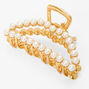 Gold Pearl Studded Oval Hair Claw,