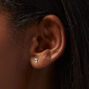 ICING Select 18k Yellow Gold Plated Cubic Zirconia Marquise &amp; Baguette Stud Earrings - 3 Pack,